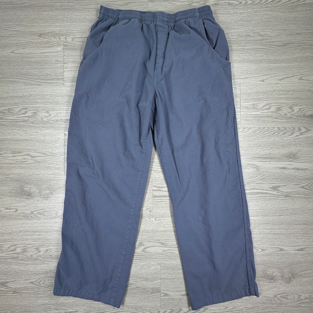 Crazy Shirts Mens Pants Elastic Waist Cotton Relaxed Blue Large Casual Lounge